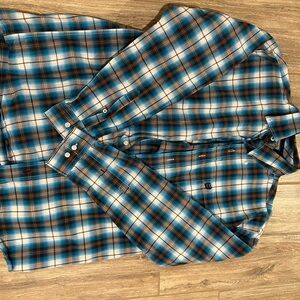 Cinch Blue and Brown Plaid Shirt